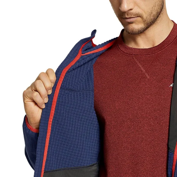 Eddie Bauer Men's Sandstone Backbone Grid Hoodie - Blue - L