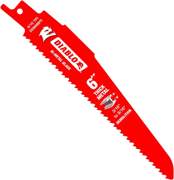 Diablo DS0608BFD25 Steel Demon Bi-Metal Reciprocating Blade, 6 inch