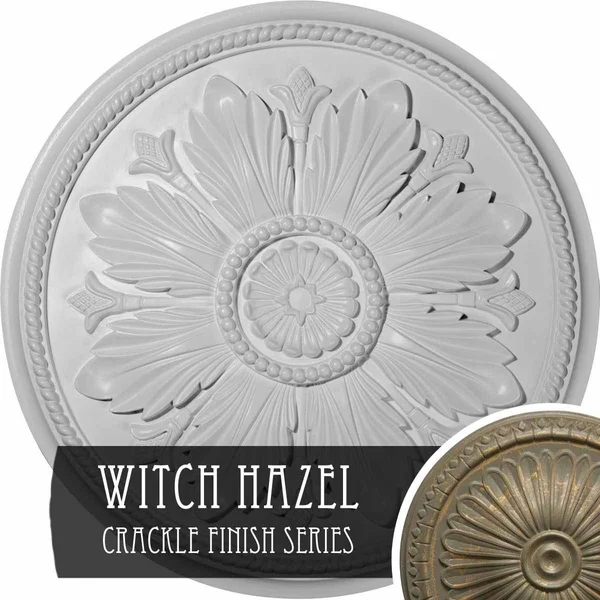 23 5/8x22OD x 1 1/2x22P Kaya Ceiling Medallion (Fits Canopies Up to 5 1/4x22), Hand-Painted Witch Hazel Crackle