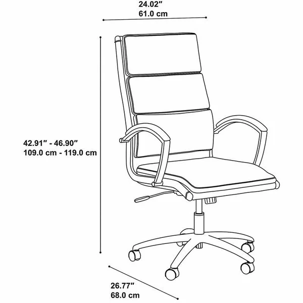 Cabot High Back Leather Executive Office Chair in Light Gray - Bush Furniture CABCH1701LGL-Z