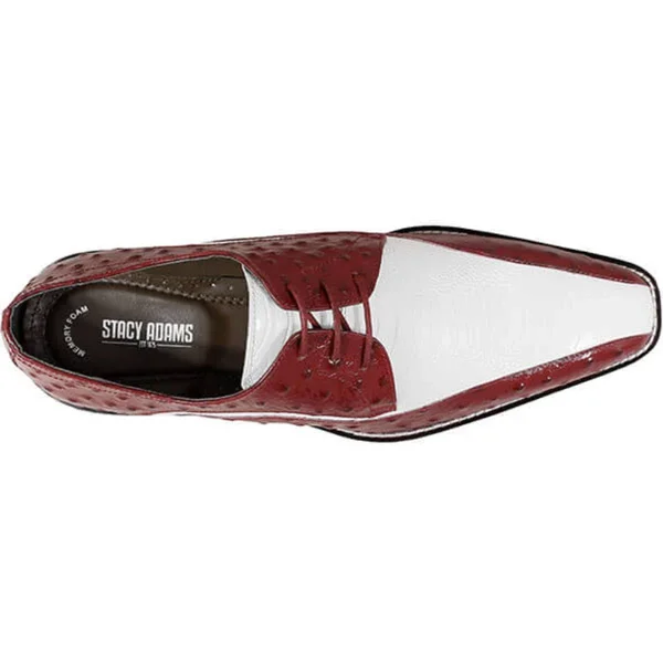 Stacy Adams Trevi Leather Sole Bike Toe Oxford Shoes Red Multi 25367-640, Men's, Size: 7.5
