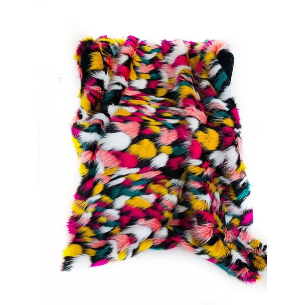 Plutus Purple - Yellow, Black Amazonian Bird Faux Fur Luxury Throw Blanket - Throw 60W x 72L