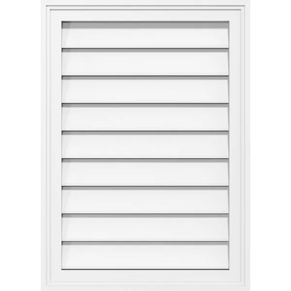 Ekena Millwork GVPVE12X3602SF 12x22W x 36x22H Vertical Surface Mount PVC Gable Vent: Functional - w/ 2x22W x 1-1/2x22P Brickmould