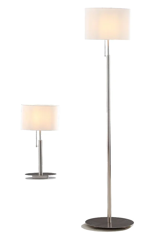 Artiva USA &Audrey& Slim Oval European Design Brushed Steel Table and Floor Lamp Set