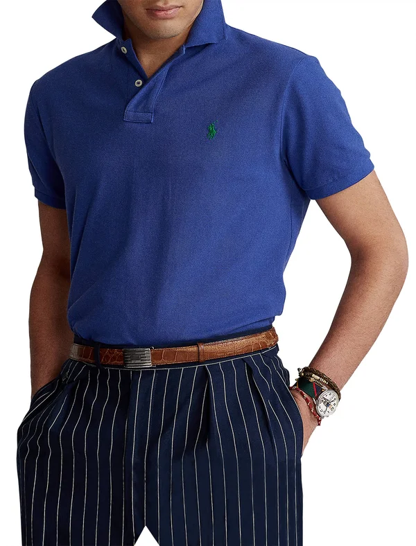 Ralph Lauren Men's The Iconic Mesh Polo Shirt - Size 5X Big in Bright Navy