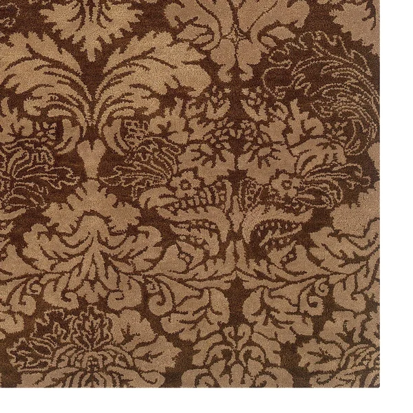 Linon Florence Damask Wool Rug - Brown