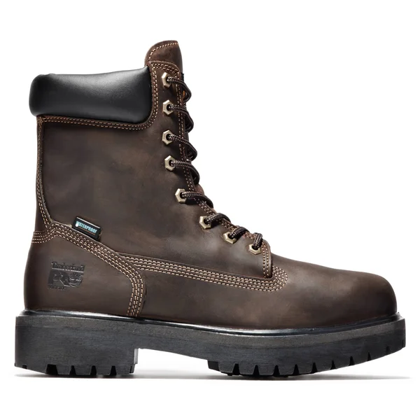 Timberland Pro Men's Direct Attach 8 inch Soft Toe Work Boot - Size: 9 W, Brown