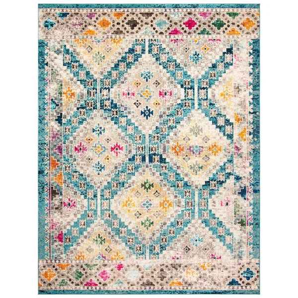 Safavieh Madison Black/Yellow 5 ft. x 5 ft. Square Area Rug