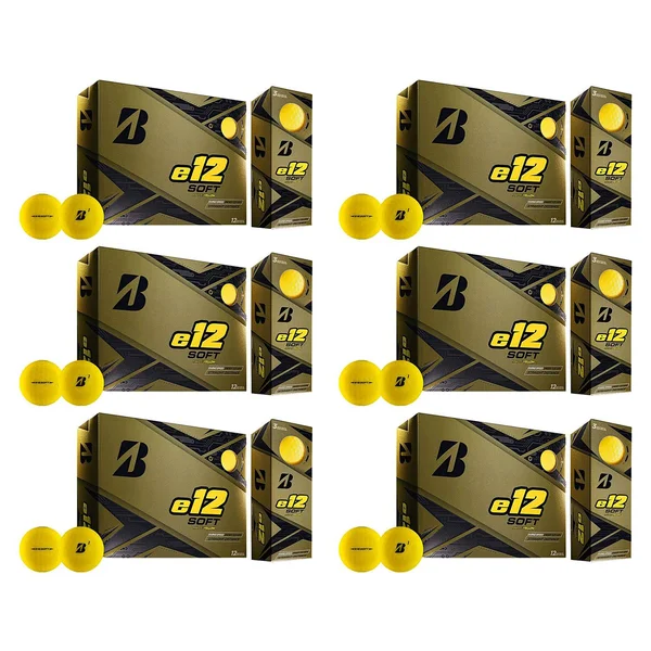 Bridgestone Golf Series E12 3-Piece Distance Golf Balls 1 Dozen - Yellow (6 Pack)