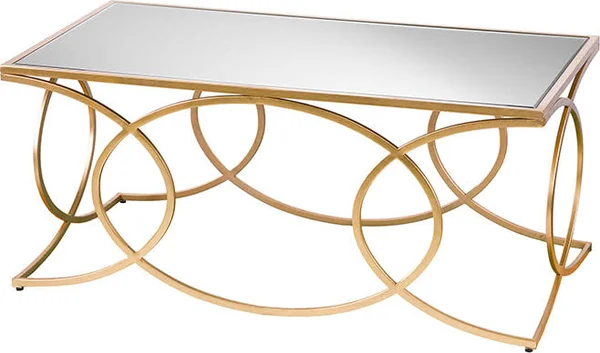 Southern Enterprises Denise Geometric Cocktail Table Gold