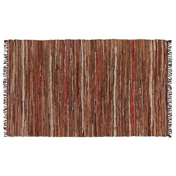Home Furnishings by Larry Traverso Tucson Leather Rug 44-Inches 72-Inches Brown