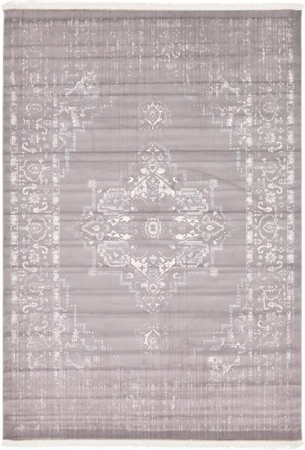 Unique Loom Attiki New Classical Rug, Gray (8& 0 x 11& 4)