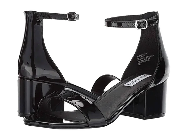 Steve Madden Irenee Sandal (Black Patent) Women's 1-2 inch Heel Shoes