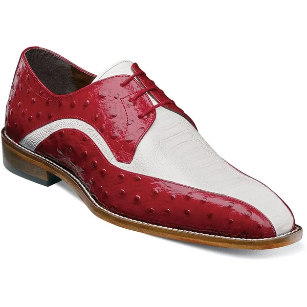 Stacy Adams Trevi Leather Sole Bike Toe Oxford Shoes Red Multi 25367-640, Men's, Size: 7.5