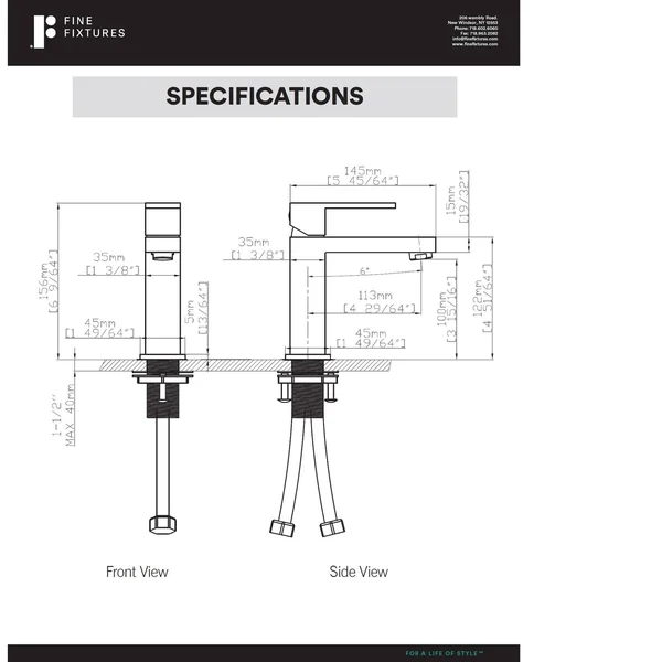 Fine Fixtures - Square Bathroom Faucet - Single Hole - Satin Brass