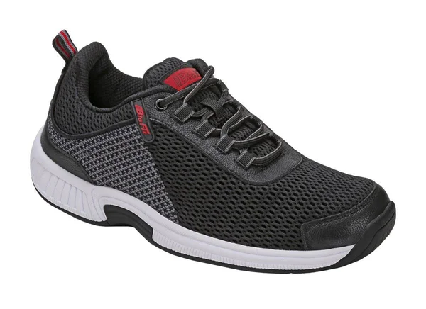 Men's OrthoFeet Edgewater Sneaker Black/Grey Synthetic 8.5 W