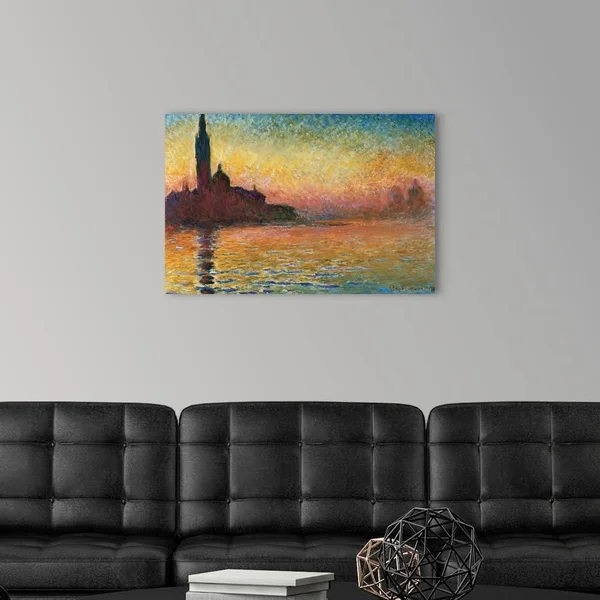 San Giorgio Maggiore at Twilight by Claude Monet - Large Solid-Faced Canvas Wall Art Print, Great Big Canvas
