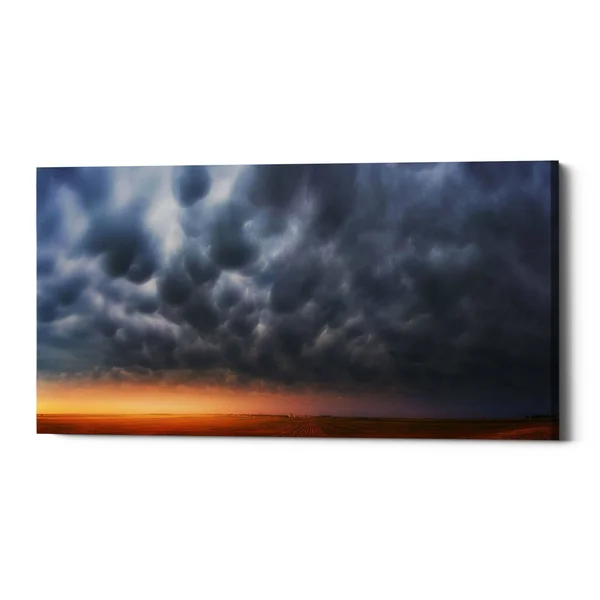 Epic Graffiti Mammatus Over Madrid by Darren White - Giclee Canvas Wall Art 20 inch x 40 inch, Size: 20 x 40, Gray