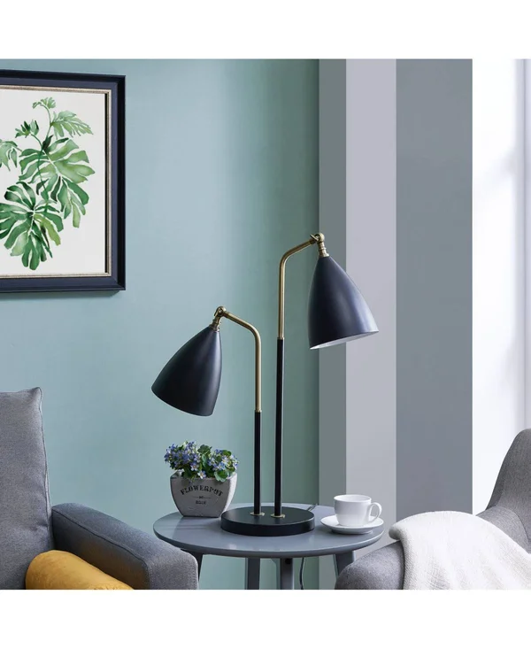 Southern Enterprises Campana 2 Light Table Lamp - Black