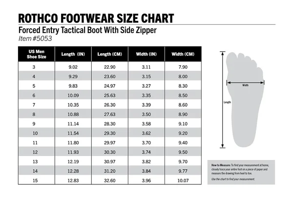 Rothco Forced Entry 8x22 Tactical Boot with Side Zipper 9, Black
