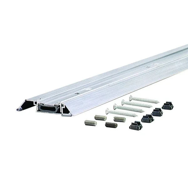 M-D Building Products Adjustable 3-1/2 in. x 87 in. Aluminum Threshold with Vinyl Seal, Gray