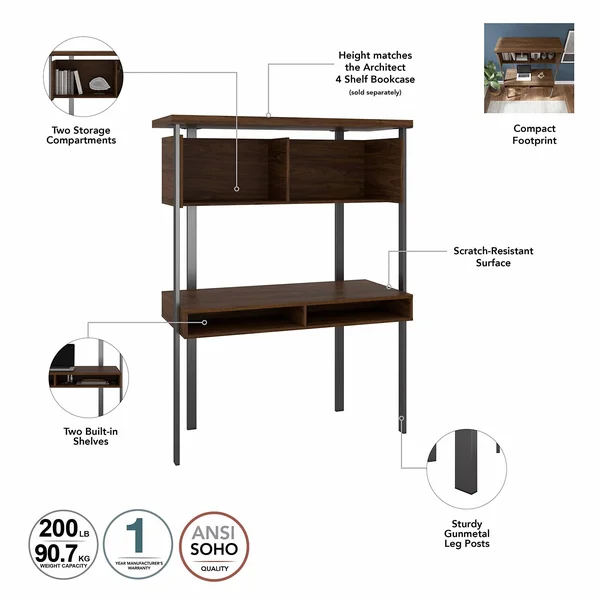 Copper Grove Adelphi Computer Desk with Hutch - Modern Walnut