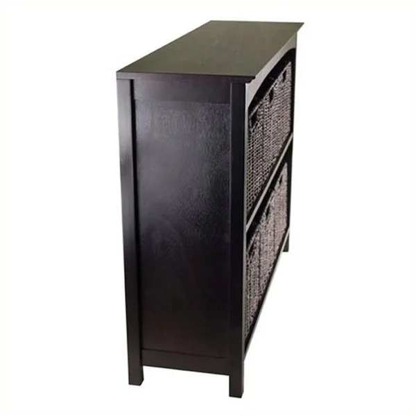 Pemberly Row 3-Tier Storage Shelf in Dark Espresso with 6 Baskets