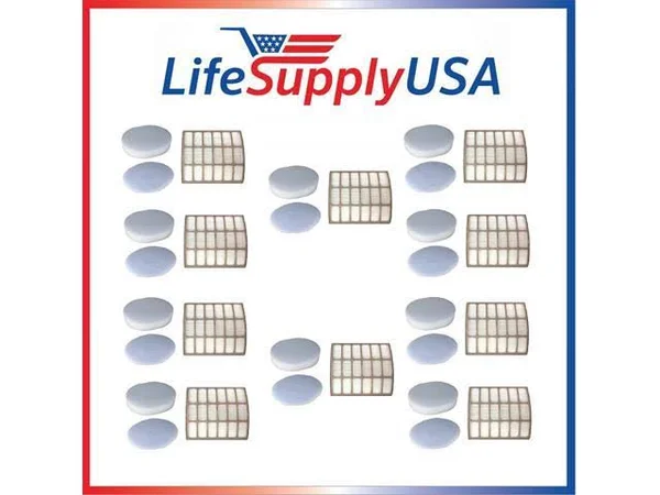 LifeSupplyUSA 10 Filter Kits Fit Shark Navigator Pro NV60 NV70 NV80 Nv90 Uv420 - Xff80 and XHF80