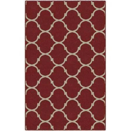 Winston Porter Antunez Moroccan Trellis Lattice Red Area Rug - Size: Rectangle 3&4 inch x 5&