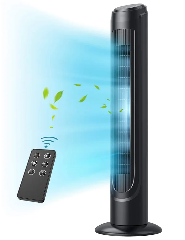 Tower Fan - Dreo 90° Oscillating Fans with Remote, Quiet Cooling, 12 Modes, 12H Timer, Space-Saving, LED Display with Touch Contro