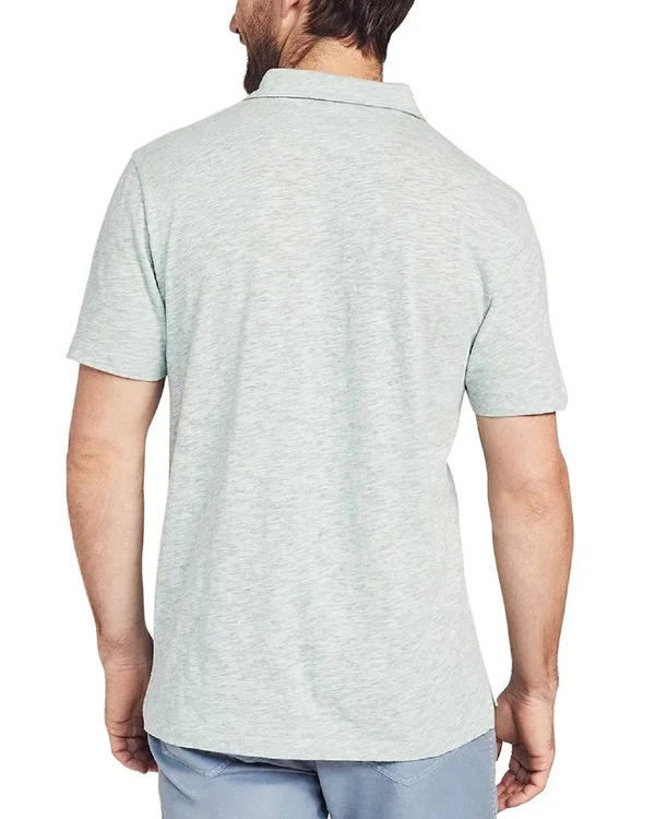 Faherty Men's Short-Sleeve Heather Polo - Pedlow Green L