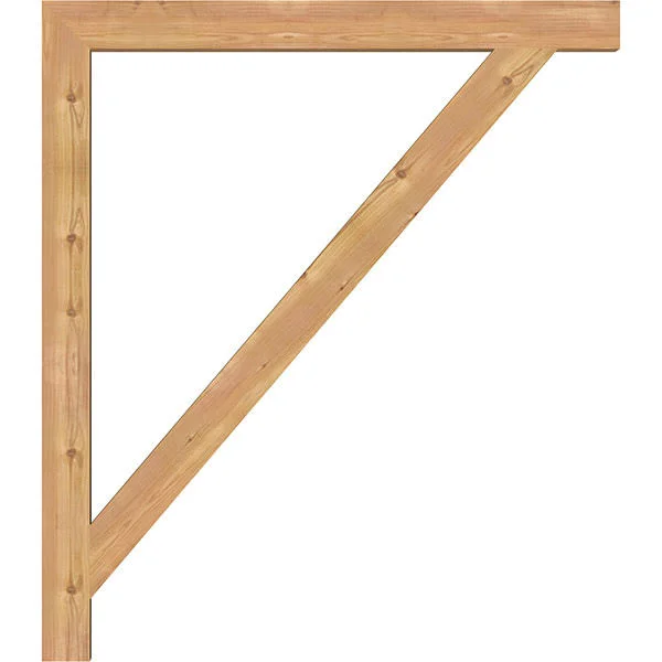 Ekena Millwork 3 1/2x22W x 42x22D x 48x22H Traditional Block Smooth BRACKET, Western Red Cedar