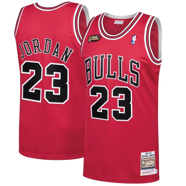 Men's Mitchell & Ness Michael Jordan Red Chicago Bulls 1998 NBA Finals Hardwood Classics Authentic Player Jersey