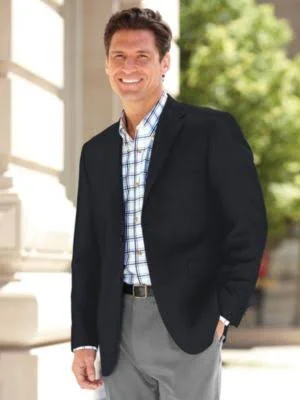John Blair Men's Signature Year-Round Blazer - Black 40 Regular