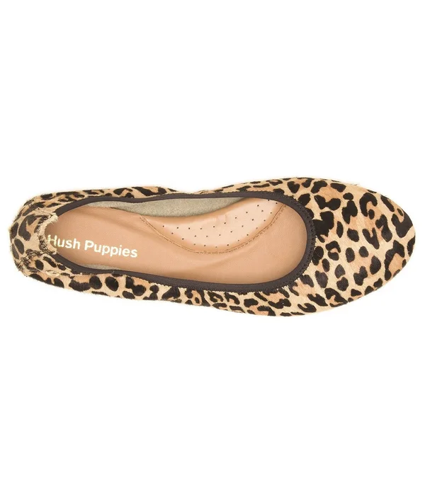 Hush Puppies Women's Chaste Ballet Flat, Size: 9.5, Leopard Calf Hair