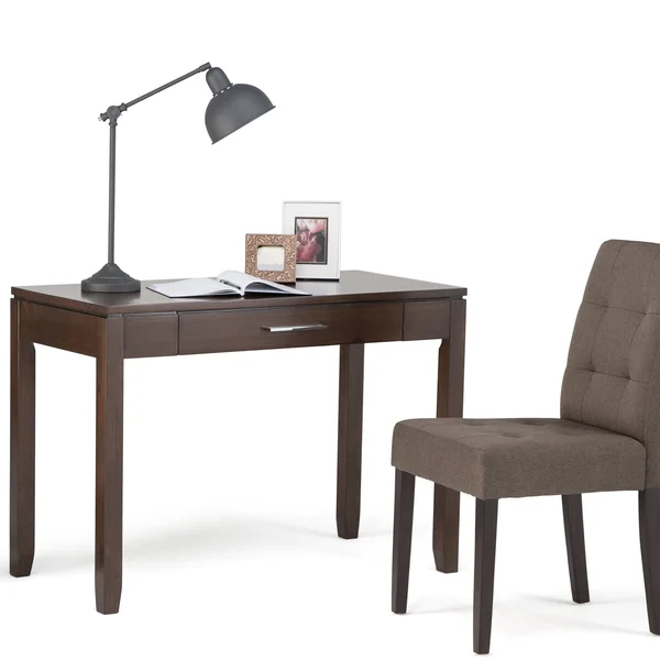 Wyndenhall Essex Solid Wood Contemporary 42 inch Wide Home Office Desk - Russet Brown