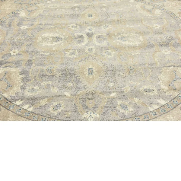 Unique Loom Gaisberg Salzburg Area Rug (8& x 8& Round - Gray)