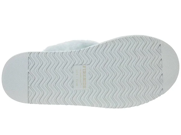 Fireside by Dearfoams Women's Sydney Genuine Shearling SCUFF - Size: 10, Blue