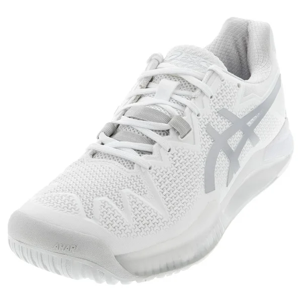 Asics Women's Gel Resolution 8 Tennis Shoes (White/Pure Silver)