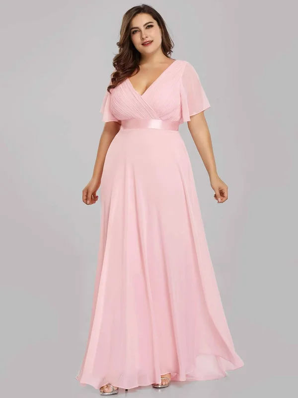 Flutter Sleeves Long Empire Waist Evening Dress Adult Female Polyester