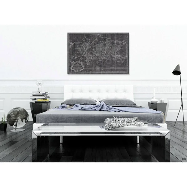 Oliver Gal World Map 1778 Canvas Wall Art, Size: 15W x 10H, Gray
