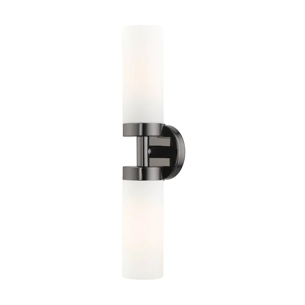 Livex Lighting Aero 2 Light Black Chrome ADA Vanity Sconce 15072-46