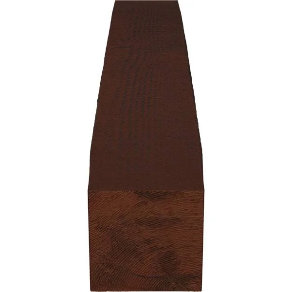 Ekena Millwork MANURS06X10X60PE 6x22H x 10x22D x 60x22W Rough Sawn Faux Wood Fireplace Mantel, Natural Pecan