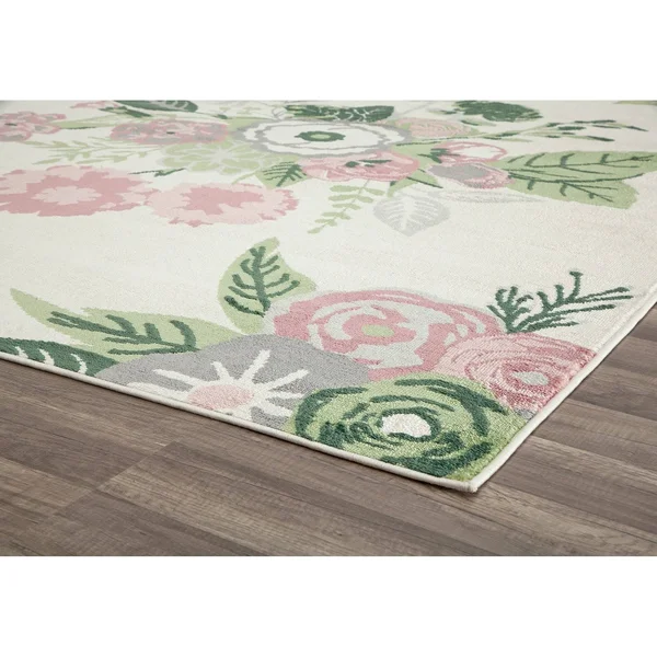 Porch & den Calabash Rose Garden Area Rug - 8&x10& - Rose Garden Cream