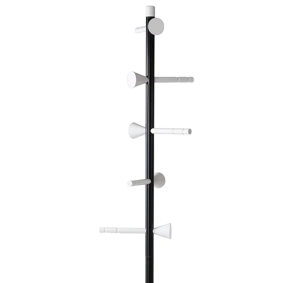 happimess Aiden 70.4x22 5-Hook Metal Coat Rack - Black/White