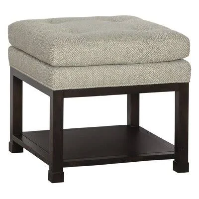 Libby Langdon 20.5x22 Wide Tufted Square Standard Ottoman with Storage Fairfield Chair 9953 Blush/Charcoal