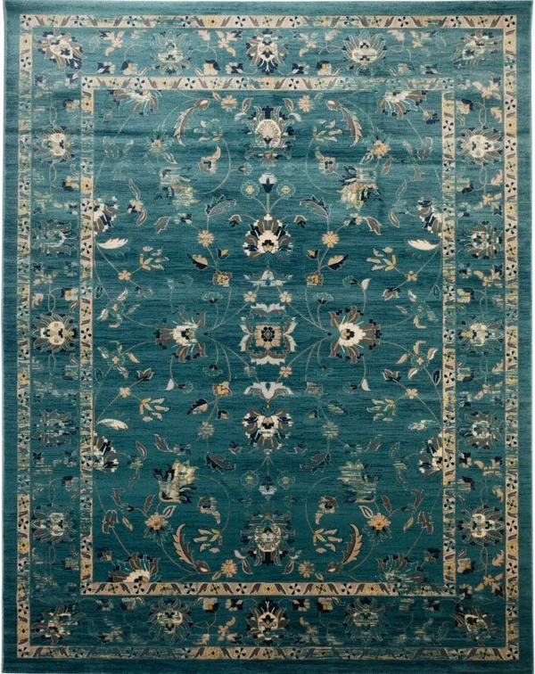 Safavieh EVK514G Evoke Turquoise - Beige Area Rug - 9& x 12&