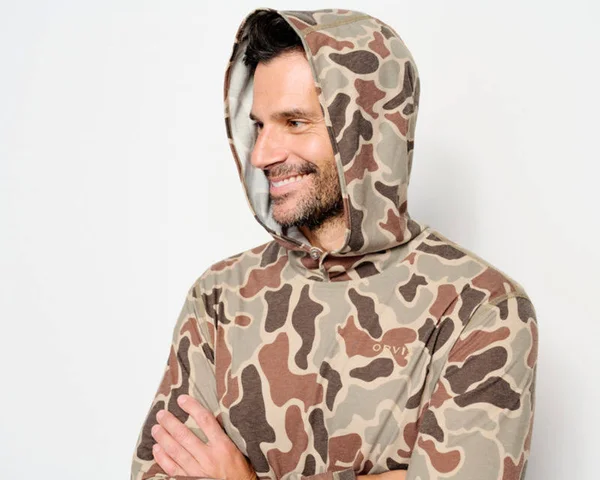 Orvis Men's Drirelease Printed Hunting Hoodie - Brown Camo XL