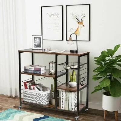 Tybee 35.5'' Iron Kitchen Cart Industrial Lodge Home