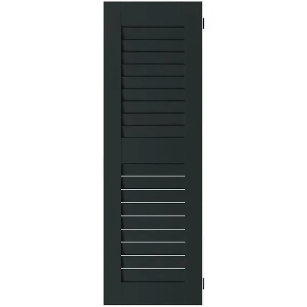 Ekena Millwork 2-Pack 12-in W x 33-in H Black Forest Green Louvered Wood Cedar Exterior Shutters - RWL12X033DGW